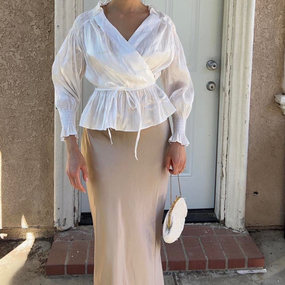 Old Navy Tan Maxi Pencil Skirt with Slit